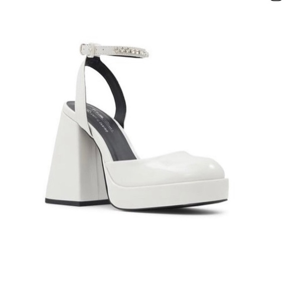 Call it Spring Rhinestone Strap Platform Block Heel - Picture 1 of 8